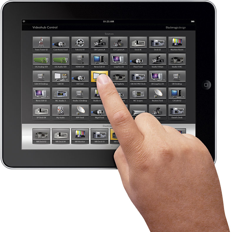 Blackmagic Universal Videohub 288 iPad