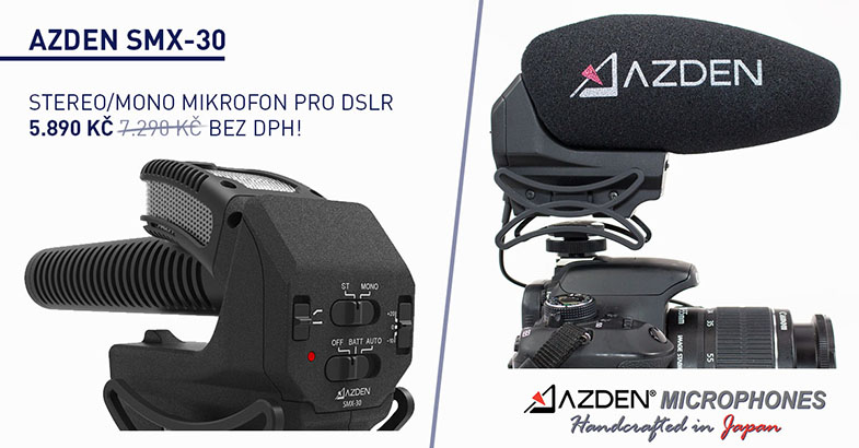 Azden SMX-30 DSLM DSLR mikrofon stereo mono puska shotgun