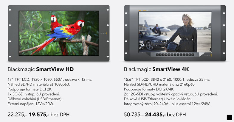 Blackmagic Design SmartView 4K HD sleva lower price zlevnění zľava akcia