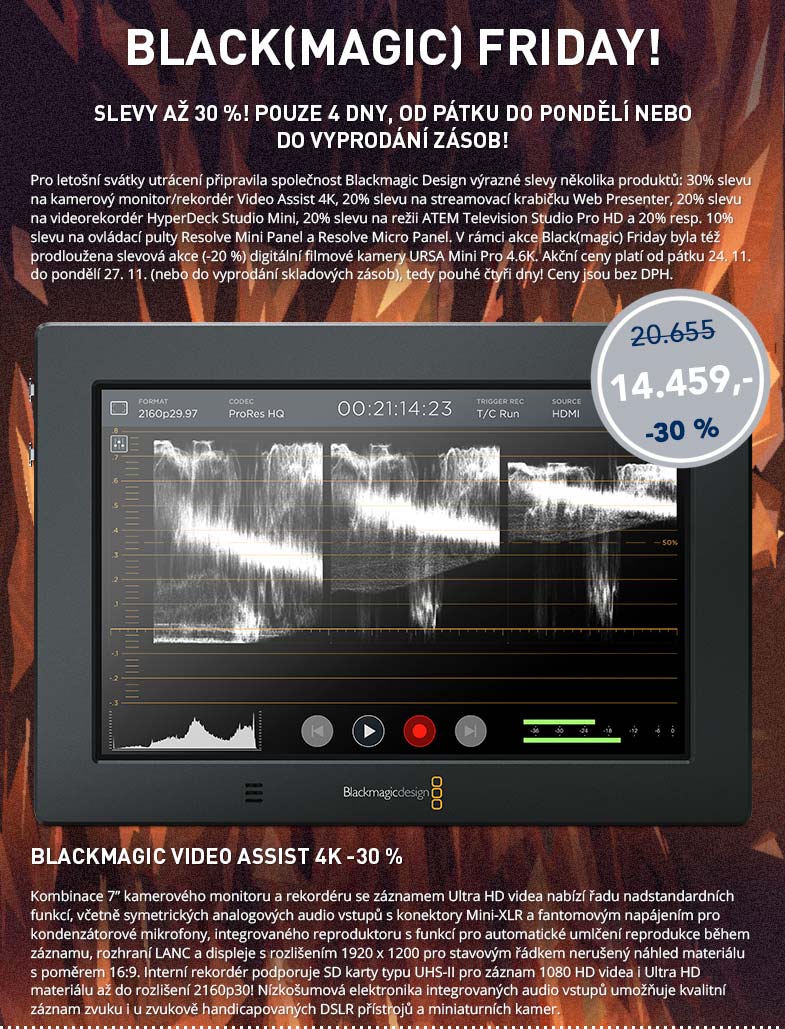 Blackmagic Friday: Video Assist 4K -30%