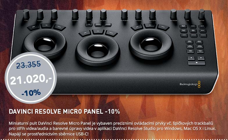 Blackmagic Friday: DaVinci Resolbe Micro Panel -10%