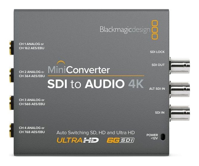 Mini Converter SDI to Audio 4K – Čtyři analogové kanály nebo osm AES/EBU