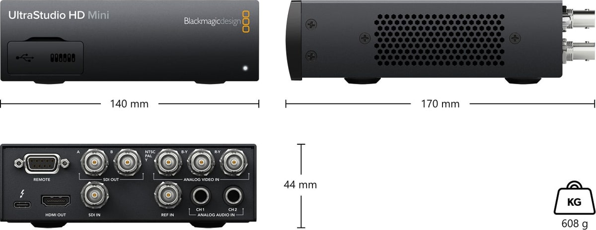 Blackmagic Design UltraStudio HD Mini – Rozměry a hmotnost