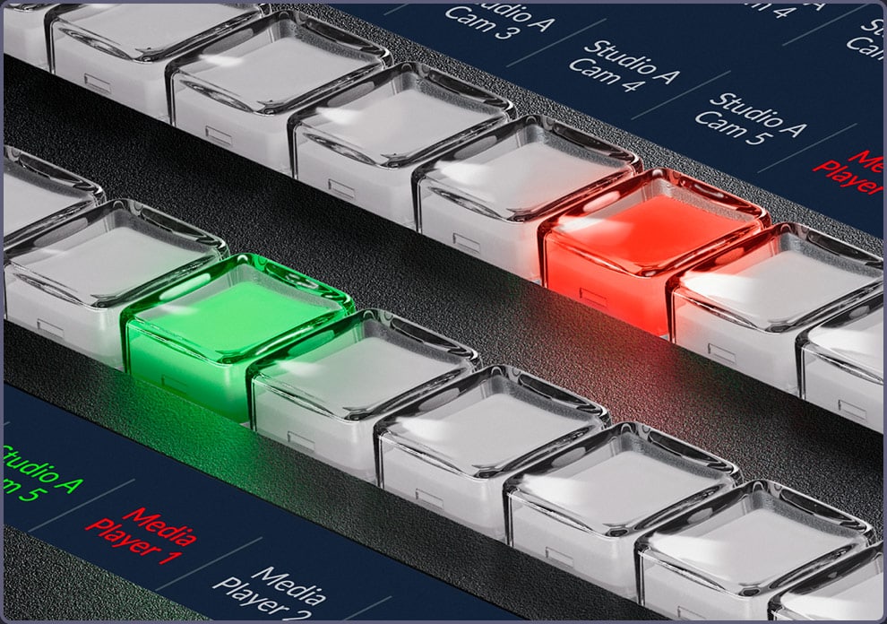 ATEM 1 M/E Advanced Panel 10 – Tlačítka zdrojů s LCD popisky