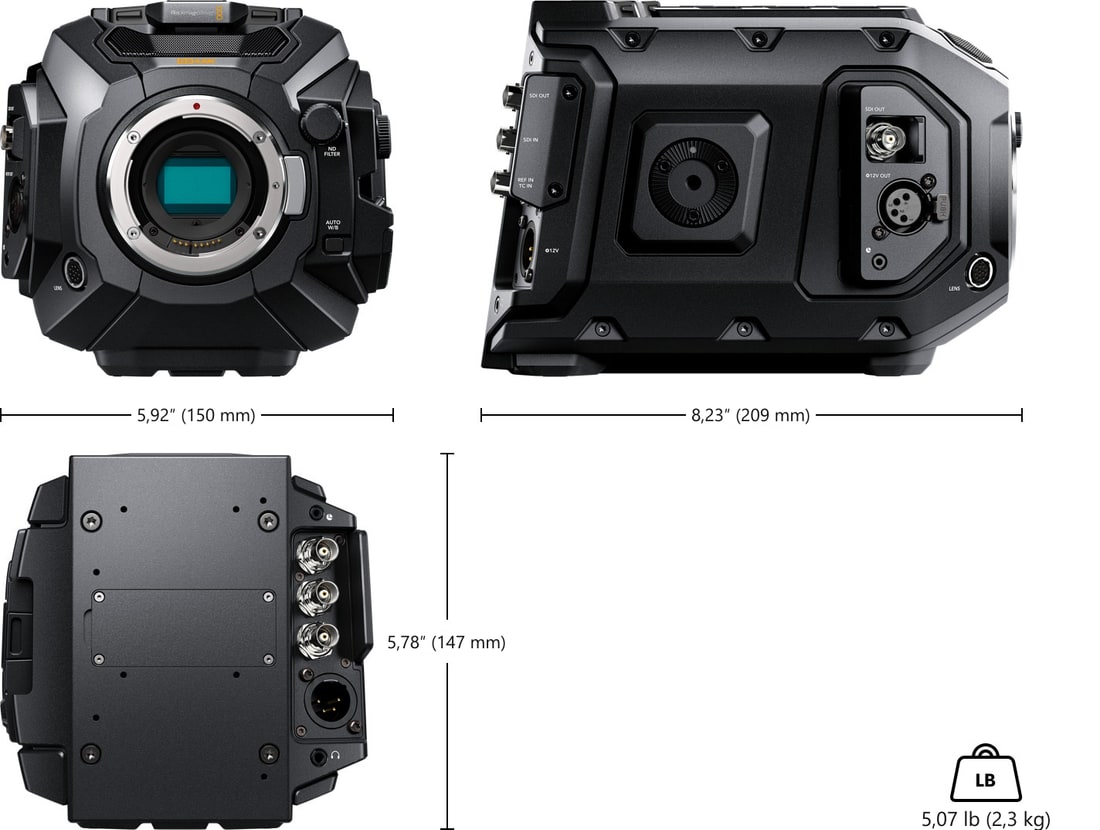 Blackmagic URSA Mini Pro 4.6K G2 – Rozměry a hmotnost