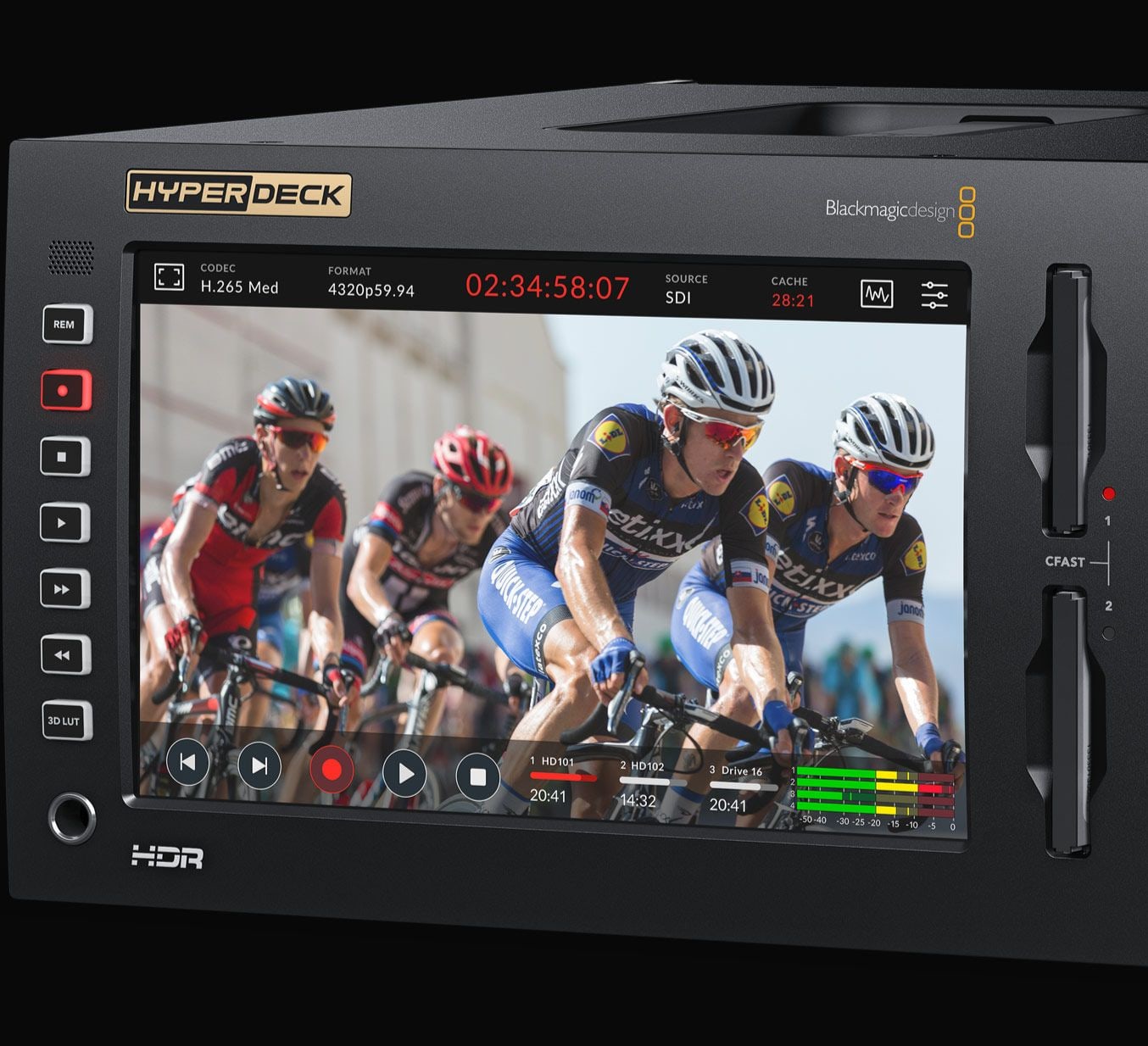 HyperDeck Extreme 8K HDR – Velký jasný dotykový displej